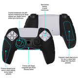 PlayVital Mecha Edition Black Ergonomic Soft Controller Silicone Case Grips for PS5 Controller, Rubber Protector Skins with Thumbstick Caps for PS5 Controller – Compatible with Charging Station - JGPF001