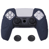 PlayVital Mecha Edition Midnight Blue Ergonomic Soft Controller Silicone Case Grips for PS5 Controller, Rubber Protector Skins with Thumbstick Caps for PS5 Controller – Compatible with Charging Station - JGPF003