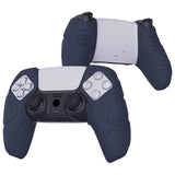 PlayVital Mecha Edition Midnight Blue Ergonomic Soft Controller Silicone Case Grips for PS5 Controller, Rubber Protector Skins with Thumbstick Caps for PS5 Controller – Compatible with Charging Station - JGPF003