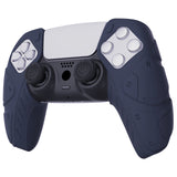 PlayVital Mecha Edition Midnight Blue Ergonomic Soft Controller Silicone Case Grips for PS5 Controller, Rubber Protector Skins with Thumbstick Caps for PS5 Controller – Compatible with Charging Station - JGPF003