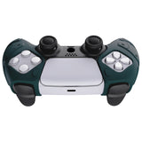 PlayVital Mecha Edition Racing Green Ergonomic Soft Controller Silicone Case Grips for PS5 Controller, Rubber Protector Skins with Thumbstick Caps for PS5 Controller – Compatible with Charging Station - JGPF004