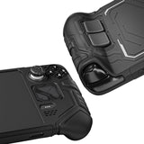 PlayVital Mecha Protective Case for Steam Deck – Anti-Slip Silicone Grip Cover for Steam Deck OLED & LCD, Shockproof Shell with Back Button Enhancement Set & Thumb Grips & Stickers - Black - JAGSDP001