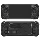 PlayVital Mecha Protective Case for Steam Deck – Anti-Slip Silicone Grip Cover for Steam Deck OLED & LCD, Shockproof Shell with Back Button Enhancement Set & Thumb Grips & Stickers - Black - JAGSDP001