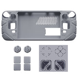 PlayVital Mecha Protective Case for Steam Deck – Anti-Slip Silicone Grip Cover for Steam Deck OLED & LCD, Shockproof Shell with Back Button Enhancement Set & Thumb Grips & Stickers - Gray - JAGSDP004