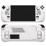 PlayVital Mecha Protective Case for Steam Deck – Anti-Slip Silicone Grip Cover for Steam Deck OLED & LCD, Shockproof Shell with Back Button Enhancement Set & Thumb Grips & Stickers - White - JAGSDP002