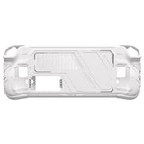 PlayVital Mecha Protective Case for Steam Deck – Anti-Slip Silicone Grip Cover for Steam Deck OLED & LCD, Shockproof Shell with Back Button Enhancement Set & Thumb Grips & Stickers - White - JAGSDP002