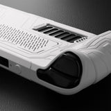 PlayVital Mecha Protective Case for Steam Deck – Anti-Slip Silicone Grip Cover for Steam Deck OLED & LCD, Shockproof Shell with Back Button Enhancement Set & Thumb Grips & Stickers - White - JAGSDP002