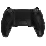 PlayVital Mecha Rhino Silicone Cover for PS5 Controller with Thumb Grips & Stickers, Anti-Slip Controller Grip Skin Accessories Compatible with PS5 Charging Station - Black & Caution Red - HZAPFP002