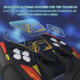 PlayVital Mecha Rhino Silicone Cover for PS5 Controller with Thumb Grips & Stickers, Anti-Slip Controller Grip Skin Accessories Compatible with PS5 Charging Station - Black & Caution Red - HZAPFP002