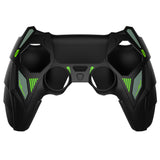 PlayVital Mecha Rhino Silicone Cover for PS5 Controller with Thumb Grips & Stickers, Anti-Slip Controller Grip Skin Accessories Compatible with PS5 Charging Station - Black & Green - HZAPFP001