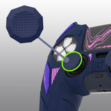 PlayVital Mecha Rhino Silicone Cover for PS5 Controller with Thumb Grips & Stickers, Anti-Slip Controller Grip Skin Accessories Compatible with PS5 Charging Station - Midnight Blue & Purple - HZAPFP005