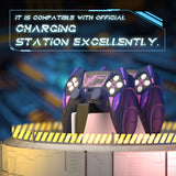 PlayVital Mecha Rhino Silicone Cover for PS5 Controller with Thumb Grips & Stickers, Anti-Slip Controller Grip Skin Accessories Compatible with PS5 Charging Station - Midnight Blue & Purple - HZAPFP005
