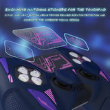 PlayVital Mecha Rhino Silicone Cover for PS5 Controller with Thumb Grips & Stickers, Anti-Slip Controller Grip Skin Accessories Compatible with PS5 Charging Station - Midnight Blue & Purple - HZAPFP005