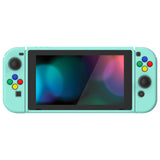 PlayVital Misty Green Protective Case for NS Switch, Soft TPU Slim Case Cover for NS Switch Joy-Con Console with Colorful ABXY Direction Button Caps - NTU6032G2