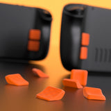 PlayVital Mix Version Back Button Enhancement Set for Steam Deck LCD, Grip Improvement Button Protection Kit for Steam Deck OLED - Streamlined & Studded Design - Orange - PGSDM019