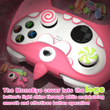 PlayVital MonoEye Monster Cute Silicone Cover for Xbox Series X/S Controller, Includes Joystick Caps and Stickers for Xbox Core Controller Anti-Slip Grip Case - Pink - GTTX3P006