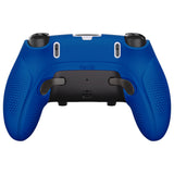 PlayVital Ninja Edition Anti-Slip Half-Covered Silicone Cover Skin for ps5 Edge Controller, Ergonomic Protector Soft Rubber Case for ps5 Edge Wireless Controller with Thumb Grip Caps - Blue - EYPFP008