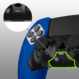 PlayVital Ninja Edition Anti-Slip Half-Covered Silicone Cover Skin for ps5 Edge Controller, Ergonomic Protector Soft Rubber Case for ps5 Edge Wireless Controller with Thumb Grip Caps - Blue - EYPFP008