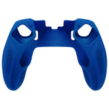 PlayVital Ninja Edition Anti-Slip Half-Covered Silicone Cover Skin for ps5 Edge Controller, Ergonomic Protector Soft Rubber Case for ps5 Edge Wireless Controller with Thumb Grip Caps - Blue - EYPFP008