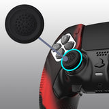 PlayVital Ninja Edition Anti-Slip Half-Covered Silicone Cover Skin for ps5 Edge Controller, Ergonomic Protector Soft Rubber Case for ps5 Edge Wireless Controller with Thumb Grip Caps - Red & Black - EYPFP016