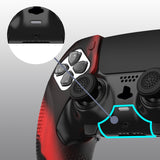 PlayVital Ninja Edition Anti-Slip Half-Covered Silicone Cover Skin for ps5 Edge Controller, Ergonomic Protector Soft Rubber Case for ps5 Edge Wireless Controller with Thumb Grip Caps - Red & Black - EYPFP016