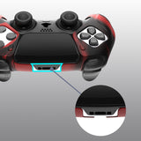 PlayVital Ninja Edition Anti-Slip Half-Covered Silicone Cover Skin for ps5 Edge Controller, Ergonomic Protector Soft Rubber Case for ps5 Edge Wireless Controller with Thumb Grip Caps - Red & Black - EYPFP016