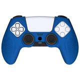 PlayVital Ninja Edition Anti-Slip Silicone Cover Skin for ps5 Wireless Controller, Ergonomic Protector Soft Rubber Case for ps5 Controller Fits with Charging Station with Thumb Grip Caps - Blue - MQRPFP005