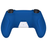 PlayVital Ninja Edition Anti-Slip Silicone Cover Skin for ps5 Wireless Controller, Ergonomic Protector Soft Rubber Case for ps5 Controller Fits with Charging Station with Thumb Grip Caps - Blue - MQRPFP005