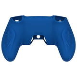 PlayVital Ninja Edition Anti-Slip Silicone Cover Skin for ps5 Wireless Controller, Ergonomic Protector Soft Rubber Case for ps5 Controller Fits with Charging Station with Thumb Grip Caps - Blue - MQRPFP005