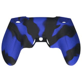 PlayVital Ninja Edition Anti-Slip Silicone Cover Skin for ps5 Wireless Controller, Ergonomic Protector Soft Rubber Case for ps5 Controller Fits with Charging Station with Thumb Grip Caps - Blue & Black - MQRPFP008