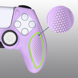 PlayVital Ninja Edition Anti-Slip Silicone Cover Skin for ps5 Wireless Controller, Ergonomic Protector Soft Rubber Case for ps5 Controller Fits with Charging Station with Thumb Grip Caps - Mauve Purple - MQRPFP004