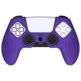 PlayVital Ninja Edition Anti-Slip Silicone Cover Skin for ps5 Wireless Controller, Ergonomic Protector Soft Rubber Case for ps5 Controller Fits with Charging Station with Thumb Grip Caps - Purple - MQRPFP003