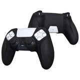 PlayVital Ninja Edition Anti-Slip Silicone Cover Skin for ps5 Wireless Controller, Ergonomic Protector Soft Rubber Case for ps5 Controller Fits with Charging Station with Thumb Grip Caps - Black - MQRPFP001