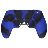 PlayVital Ninja Edition Anti-Slip Silicone Cover Skin for ps5 Wireless Controller, Ergonomic Protector Soft Rubber Case for ps5 Controller Fits with Charging Station with Thumb Grip Caps - Blue & Black - MQRPFP008