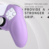 PlayVital Ninja Edition Anti-Slip Silicone Cover Skin for ps5 Wireless Controller, Ergonomic Protector Soft Rubber Case for ps5 Controller Fits with Charging Station with Thumb Grip Caps - Mauve Purple - MQRPFP004