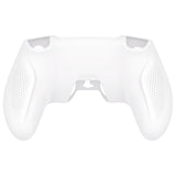 PlayVital Ninja Edition Anti-Slip Silicone Cover Skin for ps5 Wireless Controller, Ergonomic Protector Soft Rubber Case for ps5 Controller Fits with Charging Station with Thumb Grip Caps - White - MQRPFP002