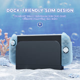 PlayVital Ocean Whisper Series Protective Case for Nintendo Switch 2, Kawaii  Dockable Hard Shell Case + Silicone Grips for Switch 2 with Thumb Grips & Sticker, Shockproof Protection Cover - Mint Blue - YPLNTP001