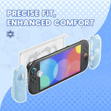 PlayVital Ocean Whisper Series Protective Case for Nintendo Switch 2, Kawaii  Dockable Hard Shell Case + Silicone Grips for Switch 2 with Thumb Grips & Sticker, Shockproof Protection Cover - Mint Blue - YPLNTP001