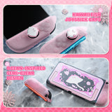 PlayVital Ocean Whisper Series Protective Case for Nintendo Switch 2, Kawaii  Dockable Hard Shell Case + Silicone Grips for Switch 2 with Thumb Grips & Sticker, Shockproof Protection Cover - Peach Pink - YPLNTP002