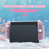 PlayVital Ocean Whisper Series Protective Case for Nintendo Switch 2, Kawaii  Dockable Hard Shell Case + Silicone Grips for Switch 2 with Thumb Grips & Sticker, Shockproof Protection Cover - Peach Pink - YPLNTP002