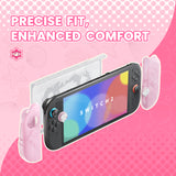 PlayVital Ocean Whisper Series Protective Case for Nintendo Switch 2, Kawaii  Dockable Hard Shell Case + Silicone Grips for Switch 2 with Thumb Grips & Sticker, Shockproof Protection Cover - Peach Pink - YPLNTP002