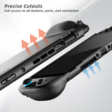 PlayVital PURE Protective Case for Nintendo Switch 2 - Dockable Shockproof TPU Cover with 4 Thumb Grips | Ergonomic Grip Design & Anti-Slip Protection - Black - JKUNTM001