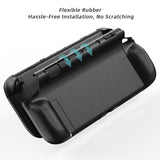 PlayVital PURE Protective Case for Nintendo Switch 2 - Dockable Shockproof TPU Cover with 4 Thumb Grips | Ergonomic Grip Design & Anti-Slip Protection - Black - JKUNTM001