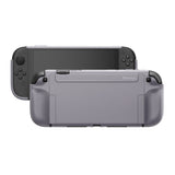 PlayVital PURE Protective Case for Nintendo Switch 2 - Dockable Shockproof TPU Cover with 4 Thumb Grips | Ergonomic Grip Design & Anti-Slip Protection - New Hope Gray - JKUNTM003