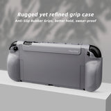 PlayVital PURE Protective Case for Nintendo Switch 2 - Dockable Shockproof TPU Cover with 4 Thumb Grips | Ergonomic Grip Design & Anti-Slip Protection - New Hope Gray - JKUNTM003