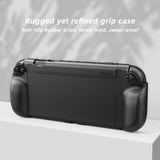 PlayVital PURE Grip Case for Nintendo Switch 2 – Shockproof TPU Cover Ergonomic Anti-Slip Grips Design & Thumbstick Caps - Black - JKUNTM001M2