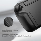 PlayVital PURE Grip Case for Nintendo Switch 2 – Shockproof TPU Cover Ergonomic Anti-Slip Grips Design & Thumbstick Caps - Black - JKUNTM001M2