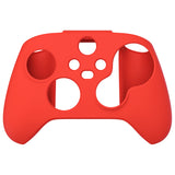 PlayVital Passion Red Pure Series Anti-Slip Silicone Cover Skin for Xbox Series X Controller, Soft Rubber Case Protector for Xbox Series S Controller with Black Thumb Grip Caps - BLX3012