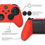 PlayVital Passion Red Pure Series Anti-Slip Silicone Cover Skin for Xbox Series X Controller, Soft Rubber Case Protector for Xbox Series S Controller with Black Thumb Grip Caps - BLX3012