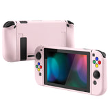 PlayVital Pink Protective Case for NS Switch, Soft TPU Slim Case Cover for NS Switch Joy-Con Console with Colorful ABXY Direction Button Caps - NTU6001G2